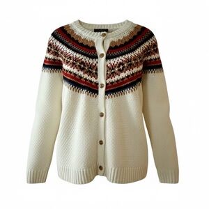 Lane Bryant Cream Multicolor Cardigan